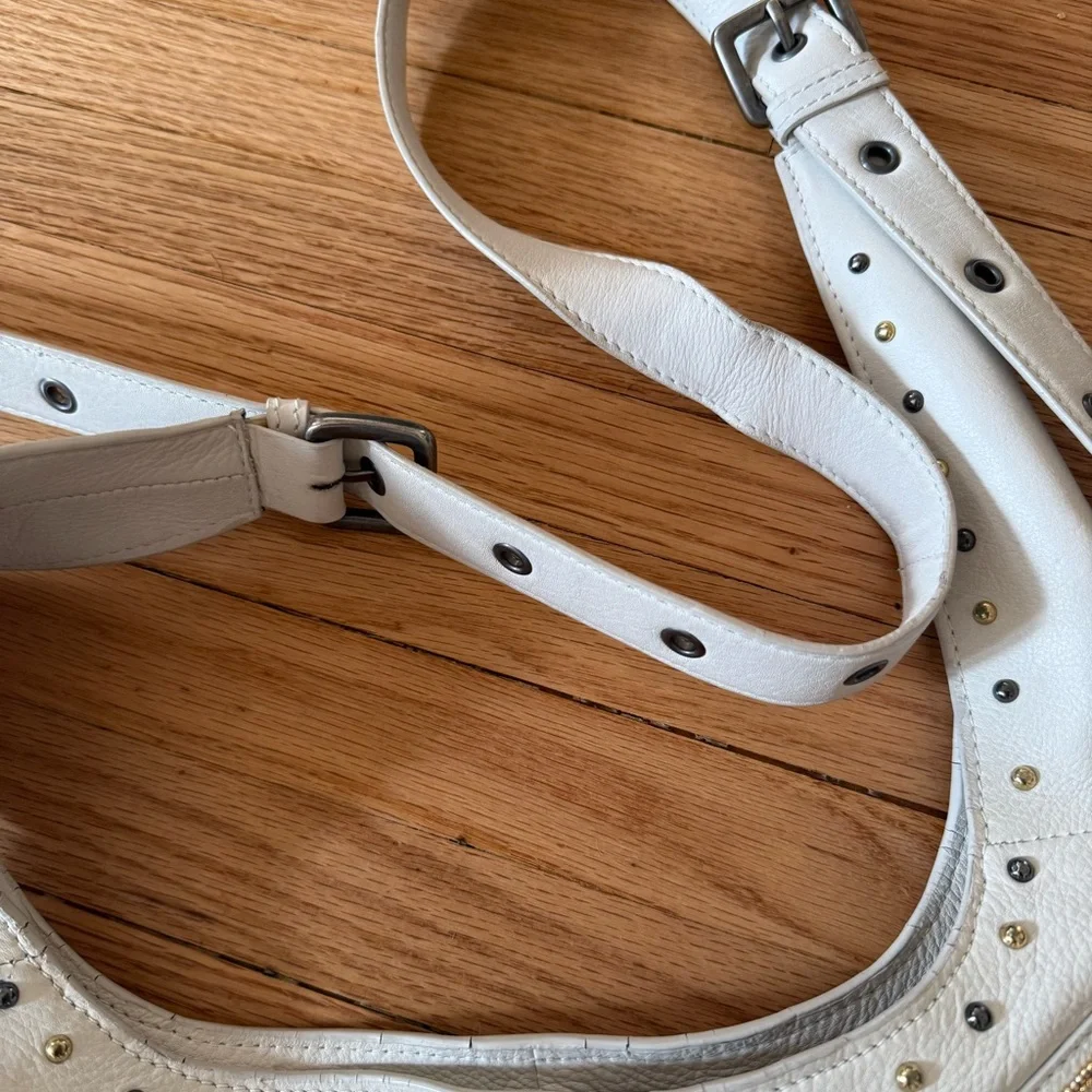 ASH boho White 100% leather Fringe Shoulder Bag/Crossbody - Picture 4 of 10